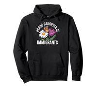 Fier Fille des Immigrants Papillon Floral Sweat à Capuche