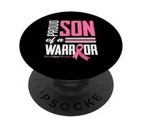 Fier Fils d'une Maman guerrière Sensibilisation au Cancer du Sein PopSockets PopGrip Adhésif