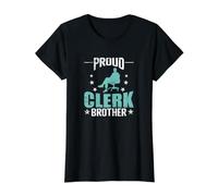 Fier, Greffier, frère, Bureau Professionnel T-Shirt Graphique avec Valeur, Femme, Noir, S
