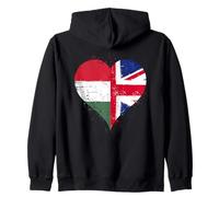 Fier Hongrois Britanniques Un Drapeau Hongrie Royaume-Uni Sweat à Capuche