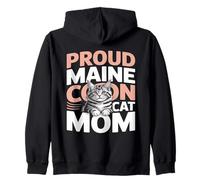 Fier Maine Coon Chat Maman Feline Lover Heart Sweat à Capuche