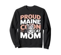 Fier Maine Coon Chat Maman Feline Lover Heart Sweatshirt