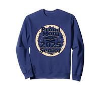Fier Maman d'une célébration de Remise de diplôme Senior 2025 Sweatshirt, Unisexe pour Adultes, Bleu Marine, S