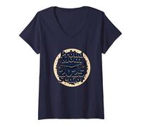Fier Maman d'une célébration de Remise de diplôme Senior 2025 T-Shirt avec Col en V, Femme, Bleu Marine, L