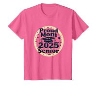 Fier Maman d'une célébration de Remise de diplôme Senior 2025 T-Shirt, Enfant, Rose chiné, 8 Ans