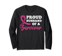 Fier Mari d'une survivante Sensibilisation au Cancer du Sein Manche Longue