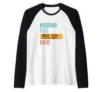 Fier Mari Papa Pool Guy Hero Funny Father Manche Raglan