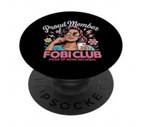 Fier Membre du Fobi Club Peur d'être Inclus Fierté des Femme PopSockets PopGrip Adhésif
