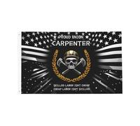 Fier Membre Du Syndicat, Menuisier - Travail Du Bois, Menuisier Double Face Drapeaux Décoratif Drapeau Résistant Aux Intempéries Drapeau De Jardin Pour Bar Célébrations Balcon 90X150Cm