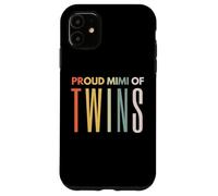 Fier Mimi of Twins pour la fête des mères, Footprint Mom Leopard Coque pour iPhone 11