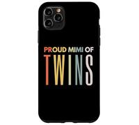 Fier Mimi of Twins pour la fête des mères, Footprint Mom Leopard Coque pour iPhone 11 Pro Max