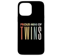 Fier Mimi of Twins pour la fête des mères, Footprint Mom Leopard Coque pour iPhone 13 Pro Max