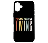 Fier Mimi of Twins pour la fête des mères, Footprint Mom Leopard Coque pour iPhone 16 Plus
