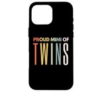 Fier Mimi of Twins pour la fête des mères, Footprint Mom Leopard Coque pour iPhone 16 Pro Max