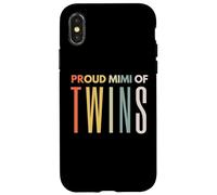Fier Mimi of Twins pour la fête des mères, Footprint Mom Leopard Coque pour iPhone X/XS