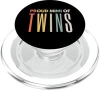 Fier Mimi of Twins pour la fête des mères, Footprint Mom Leopard PopSockets PopGrip pour MagSafe