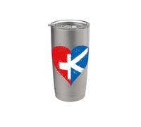 Fier Moitié Suisse Moitié Écossaise un Drapeau Suisse Écosse Gobelet isotherme en acier inoxydable double paroi
