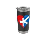 Fier Moitié Suisse Moitié Écossaise un Drapeau Suisse Écosse Gobelet isotherme en acier inoxydable double paroi