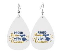 Fier Nana d'une classe de 2023 boucles d'oreilles diplômées pour femmes filles en cuir léger bijoux larme boucles d'oreilles pendantes