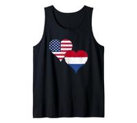 Fier Néerlandais Américain un Drapeau Pays-Bas États-Unis Débardeur