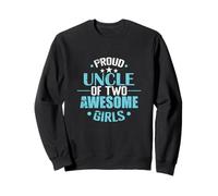 Fier Oncle de Deux Filles géniales Pride Sweatshirt
