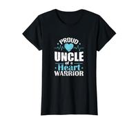 Fier Oncle Heart Warrior T-Shirt Graphique avec Valeur, Femme, Noir, S