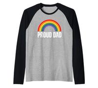 Fier papa Rainbow Gay Pride Manche Raglan