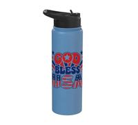 Fier patriote que Dieu bénisse l'Amérique, monument commémoratif pour les anciens combattants Stainless Steel Insulated Water Bottle
