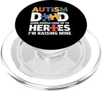 Fier père du héros autiste Fils de Sensibilisation à l'Autisme Papa Fils PopSockets PopGrip pour MagSafe
