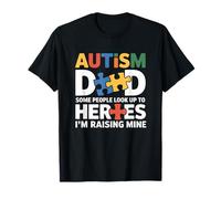 Fier père du héros autiste Fils de Sensibilisation à l'Autisme Papa Fils T-Shirt