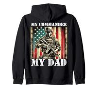 Fier père fils fille du commandant militaire Dad Hero Sweat à Capuche