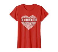 Fier réalisateur de Films Cadeaux du cœur Cinéaste T-Shirt, Femme, Rouge, S