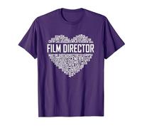 Fier réalisateur de Films Cadeaux du cœur Cinéaste T-Shirt, Homme, Violet, S