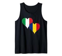 Fier Roumain Italien Un Drapeau Italie Roumanie Vintage Débardeur