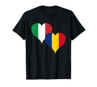 Fier Roumain Italien Un Drapeau Italie Roumanie Vintage T-Shirt