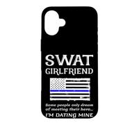 Fier SWAT Girlfriend Special Forces Drapeau US Ligne Bleue Fine Coque pour iPhone 16 Plus