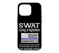 Fier SWAT Girlfriend Special Forces Drapeau US Ligne Bleue Fine Coque pour iPhone 16 Pro