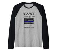 Fier SWAT Girlfriend Special Forces Drapeau US Ligne Bleue Fine Manche Raglan