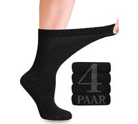 Fiera Besa Chaussettes diabétiques en bambou avec lycra pour femmes : pour les affaires et les loisirs; convient aux femmes enceintes et aux personnes âgées; 4 paires (35-38, Noir)