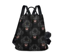 Fierce Black Panther Sac à dos pour femme avec poche antivol, impression complète, sac à dos esthétique pour voyage, 17 l