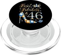 Fierce Fabulous & 46 Years Old Woman Fête d'anniversaire 46 Ans PopSockets PopGrip pour MagSafe