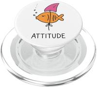 Fierce Fish with Fake Fin Bold Attitude Graphic cute tees PopSockets PopGrip pour MagSafe