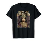 Fierce Like Queen Esther Femme biblique Foi chrétienne T-Shirt