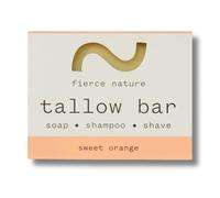 Fierce Nature Barre de suif pure multi-usage | Barre hydratante bio et naturelle pour le visage, le corps, les mains et les cheveux | Soin de la peau essentiel non toxique - Orange douce 80 g