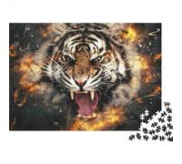 Fierce Tiger Roar 1000 Teile Recycled Karton Puzzle Für Erwachsene Kinder AB 12 Jahren Wanddekoration Heimdekoration Partyspiel Geschenk 52x38cm/1000pcs
