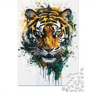 Fierce Tiger Watercolor Art Print Bold Wall Decor for Nature Lovers Tiger P