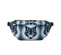 Fierce Wolf Head Sac banane de course à pied sans rebond pour la salle de sport, sac banane étanche avec sangle réglable
