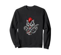 Fierce Wolf Rock Guitare Graphique Punk Mohawk Sweatshirt