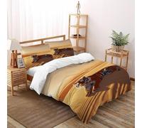 FIERDXA Tigre Désert Housse De Couette 3 Pièces 3D Motif Wildlife Animal Theme Ensemble De Literie Microfibre pour Adulte Et Enfant avec Taies d'oreiller Super King(260x220cm)