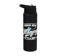 Fière d'être une nouvelle maman, c'est un garçon, maman en devenir, maman pour la première fois Stainless Steel Insulated Water Bottle